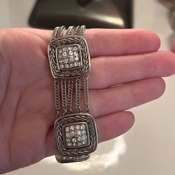 Silver Rhinestone Bracelet - Picture 2 of 4